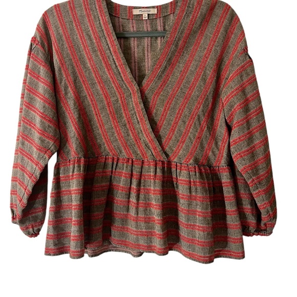 Madewell Tops - Madewell women’s faux wrap plum top. Size small.